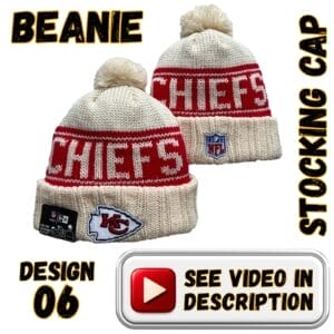 Cream Crown & Cuff, Red “CHIEFS” Band w/ Cream Pom (06)