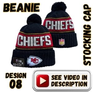 Black Crown, Red “CHIEFS” Band w/ Yellow Trim & Black Pom (08)