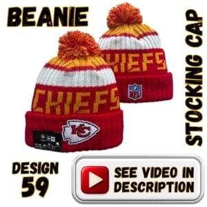 Red Cuff, Red “CHIEFS” Band, White/Gold Crown w/ Red-Gold Pom (59)