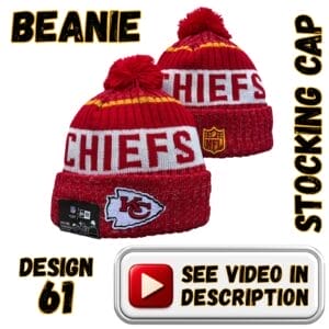 Red Heather Cuff, White “CHIEFS” Band w/ Red Pom (61)