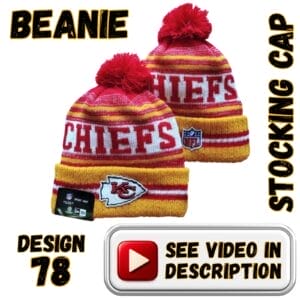 Gold Cuff, White “CHIEFS” Band on Red/Gold Stripes w/ Red Pom (78)