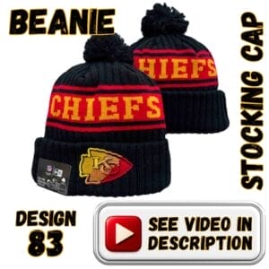 Black Crown, Red “CHIEFS” Band w/ Black Pom (83)