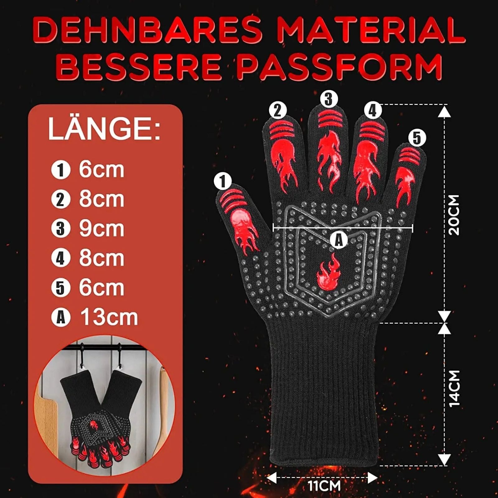 Kansas City Chiefs Dual-Sided Grill Gloves - 1472°F Heat Resistance! - Image 5