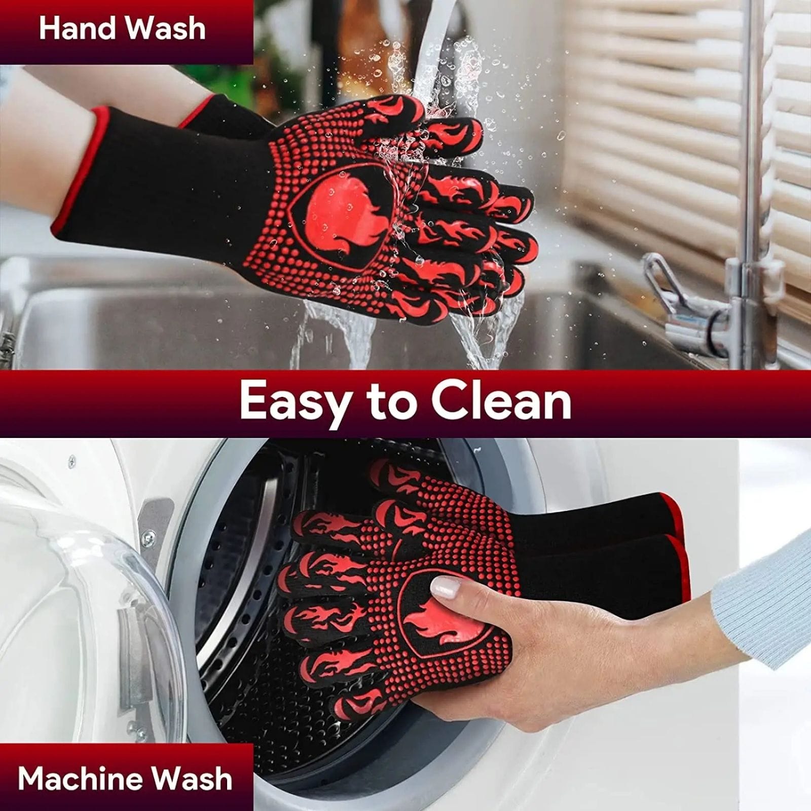 Kansas City Chiefs Dual-Sided Grill Gloves - 1472°F Heat Resistance! - Image 6