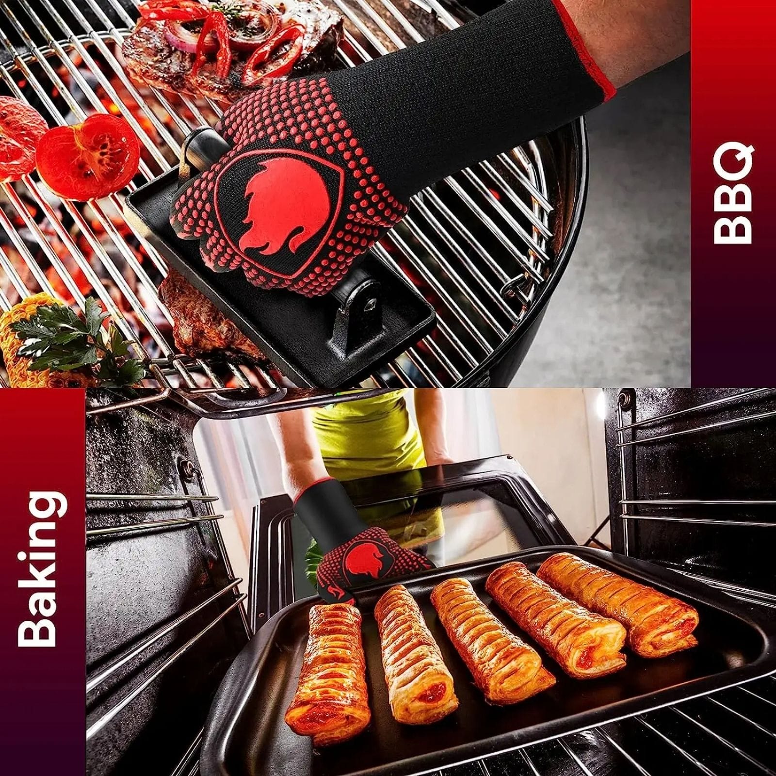 Kansas City Chiefs Dual-Sided Grill Gloves - 1472°F Heat Resistance! - Image 7