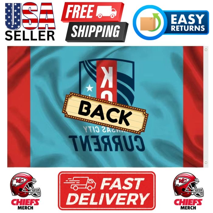 Chiefs 3'x5' Flag - Design #45 - Blue & Red KC Current - Image 2