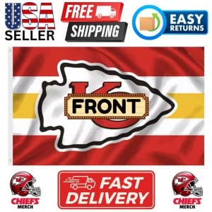 Chiefs 3'x5' Flag - Design #27 - Red White Gold Arrowhead