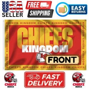 Chiefs 3'x5' Flag - Design #30 - Chiefs Kingdom Gold Trim