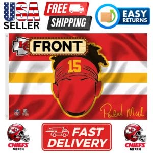 Chiefs 3'x5' Flag - Design #06 - Mahomes Head with Signature
