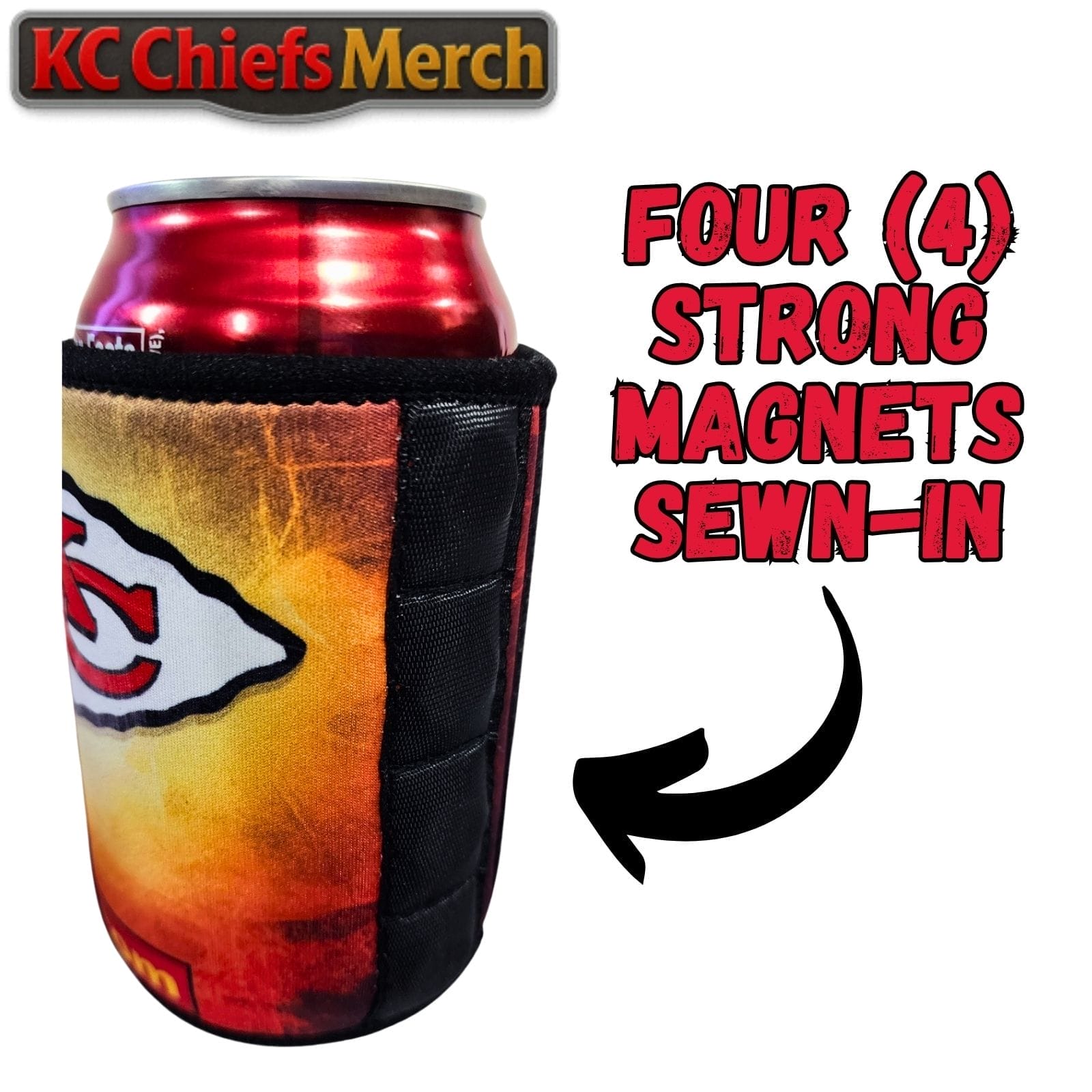 Kansas City Chiefs 4-Magnet Stubby Can Cooler, Patrick Mahomes Super Bowl Edition๐๐๐๐ - Image 3