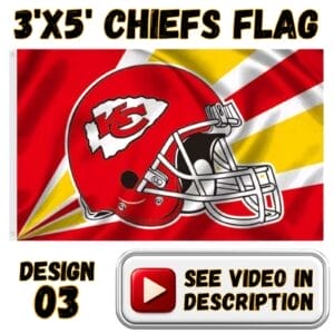 Chiefs 3'x5' Flag - Design #03 - Helmet with Beams