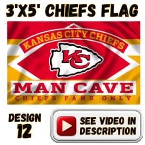 Chiefs 3'x5' Flag - Design #12 - Man Cave