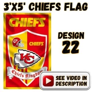 Chiefs 3'x5' Flag - Design #22 - KC Chiefs Vertical Crest