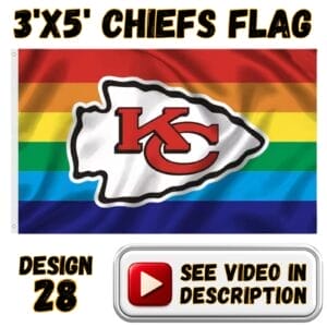 Chiefs 3'x5' Flag - Design #28 - Rainbow Pride Arrowhead