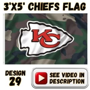 Chiefs 3'x5' Flag - Design #29 - Camo Military Arrowhead