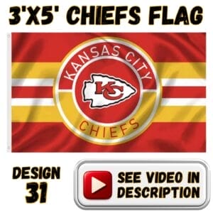 Chiefs 3'x5' Flag - Design #31 - Classic Circle KC Chiefs Logo