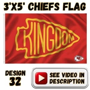 Chiefs 3'x5' Flag - Design #32 - Arrowhead Kingdom in Red