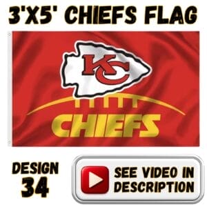 Chiefs 3'x5' Flag - Design #34 - KC Arrowhead Football