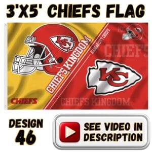 Chiefs 3'x5' Flag - Design #46 - Helmet & Arrowhead