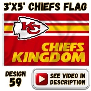Chiefs 3'x5' Flag - Design #59 - Chiefs Kingdom Red