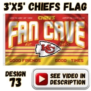 Chiefs 3'x5' Flag - Design #73 - KC Chiefs Fan Cave