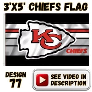 Chiefs 3'x5' Flag - Design #77 - KC Chiefs on Black and Gray