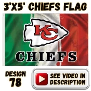 Chiefs 3'x5' Flag - Design #78 - KC Chiefs Mexico / Italy Colors