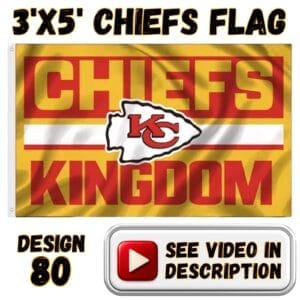 Chiefs 3'x5' Flag - Design #80 - Chiefs Kingdom Gold