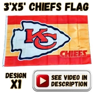 Chiefs 3'x5' Flag - Design #X1 - LARGE Chiefs Arrowhead