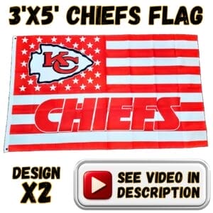 Chiefs 3'x5' Flag - Design #X2 - Stars & Stripes with CHIEFS