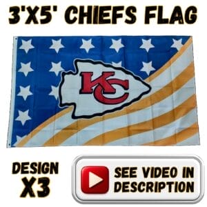 Chiefs 3'x5' Flag - Design #X3 - Blue and Yellow Stars & Stripes