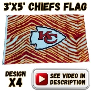 Chiefs 3'x5' Flag - Design #X4 - KC Arrowhead Tiger / Zebra Stripes