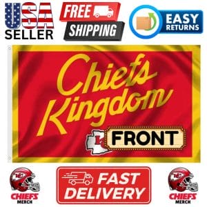 Chiefs 3'x5' Flag - Design #02 - Chiefs Kingdom Script with Arrowhead