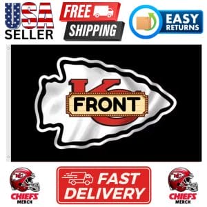 Chiefs 3'x5' Flag - Design #39 - KC Arrowhead on Black