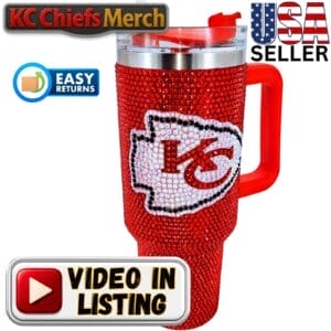 Kansas City Chiefs 40oz Rhinestone Tumbler – Bling Game Day Mug & Tailgate Fan Gift