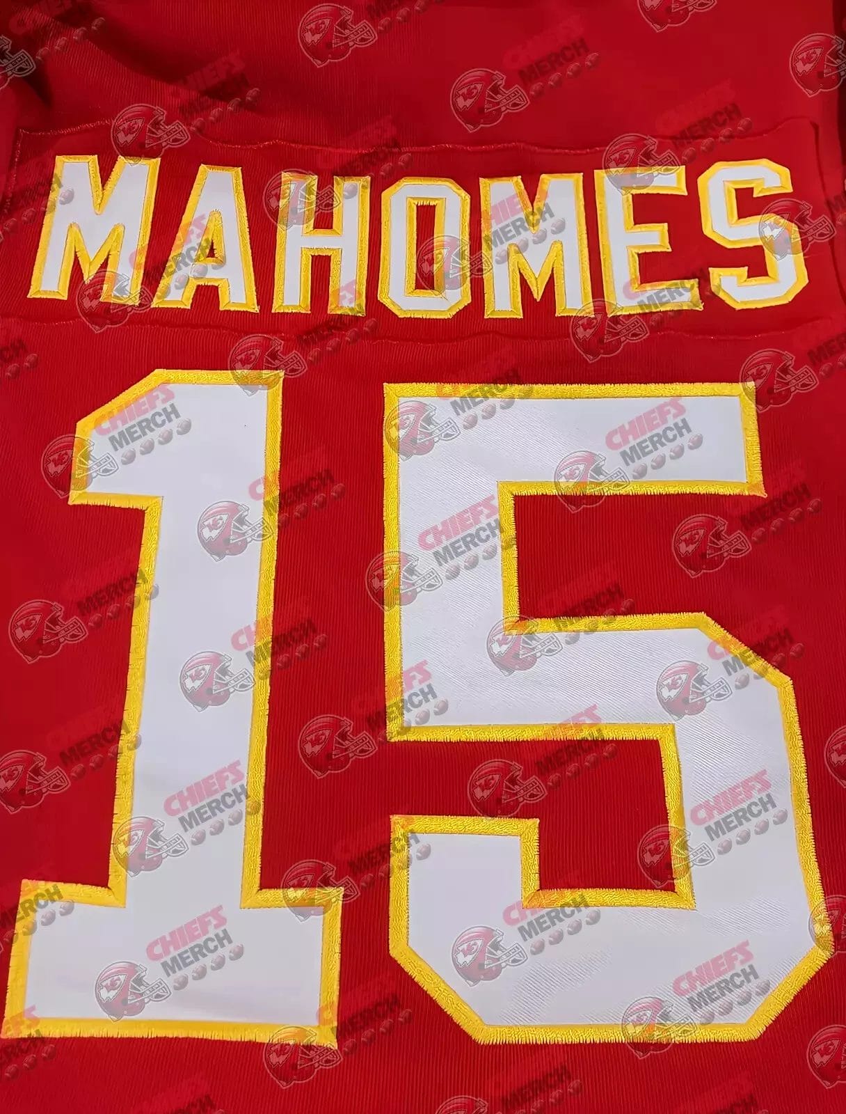 Patrick Mahomes #15 Hockey Style Pullover Hoodie! Great Patches!!! - Image 7