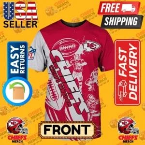 Kansas City Chiefs Red Action T-Shirt, Silky Smooth with Rich Colors!!!
