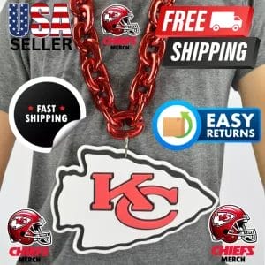 KC Chiefs 3D Foam Necklace, Red Chain