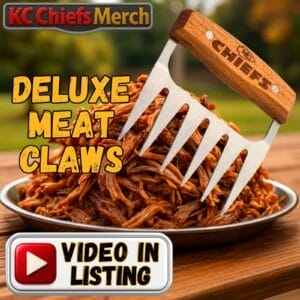 Kansas City Chiefs Deluxe Meat Claw Shredders – Stainless Steel with Wood Handle, BBQ Fan Gift