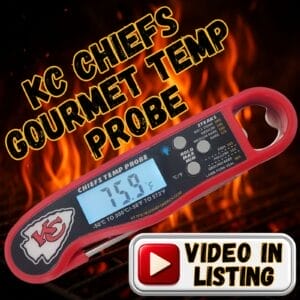 Kansas City Chiefs Instant Read BBQ Thermometer with Built-In Bottle Opener – Waterproof Grill Tool